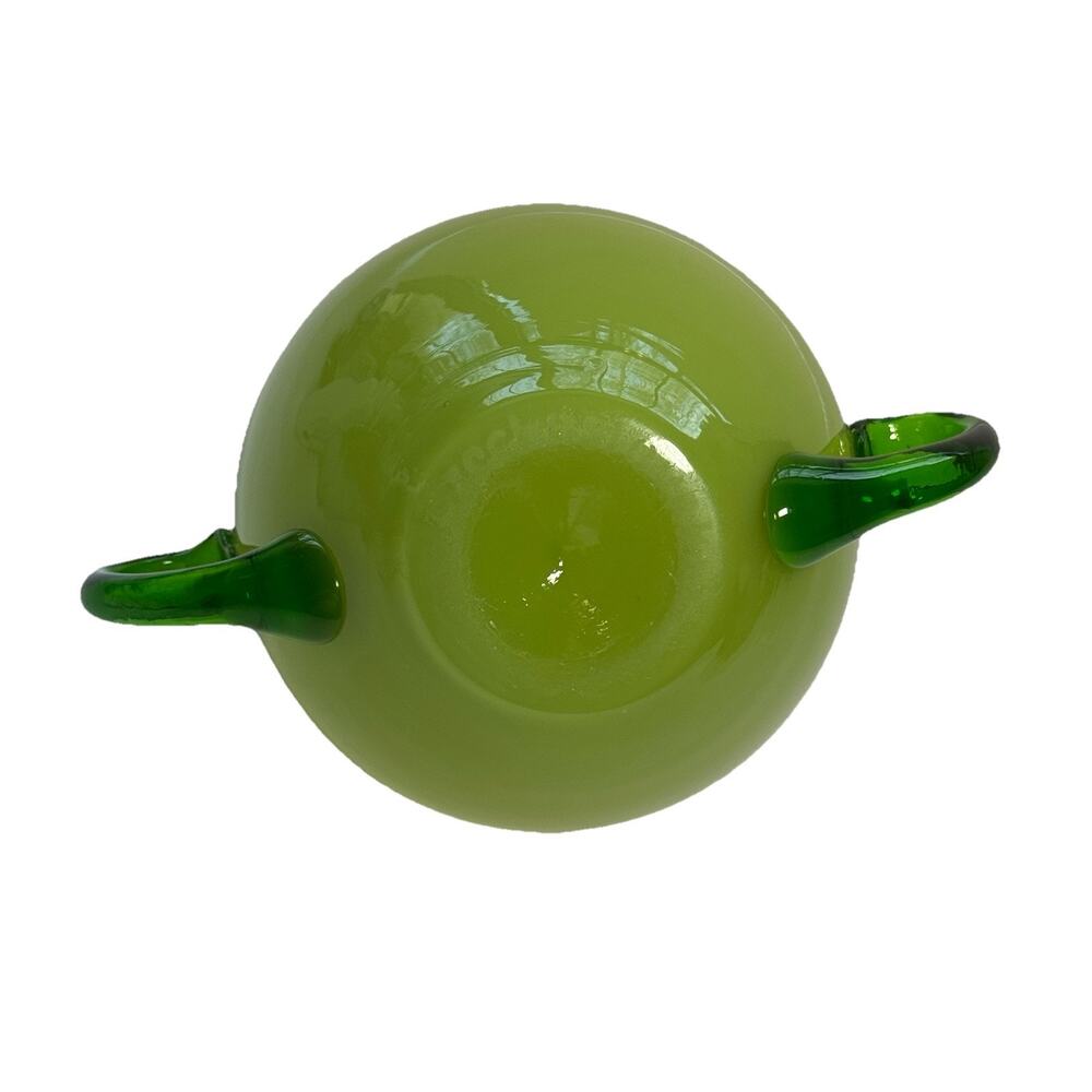 Vintage Kralik Vase Czechoslovakian Art Glass Applied Green Handles Art Nouveau - Picture 5 of 8